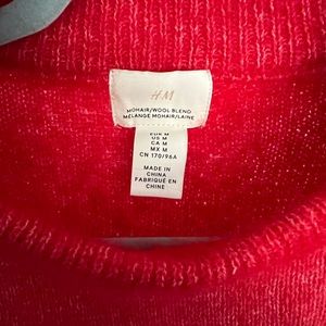 H&M Premium Collection Red Mohair/Wool Sweater